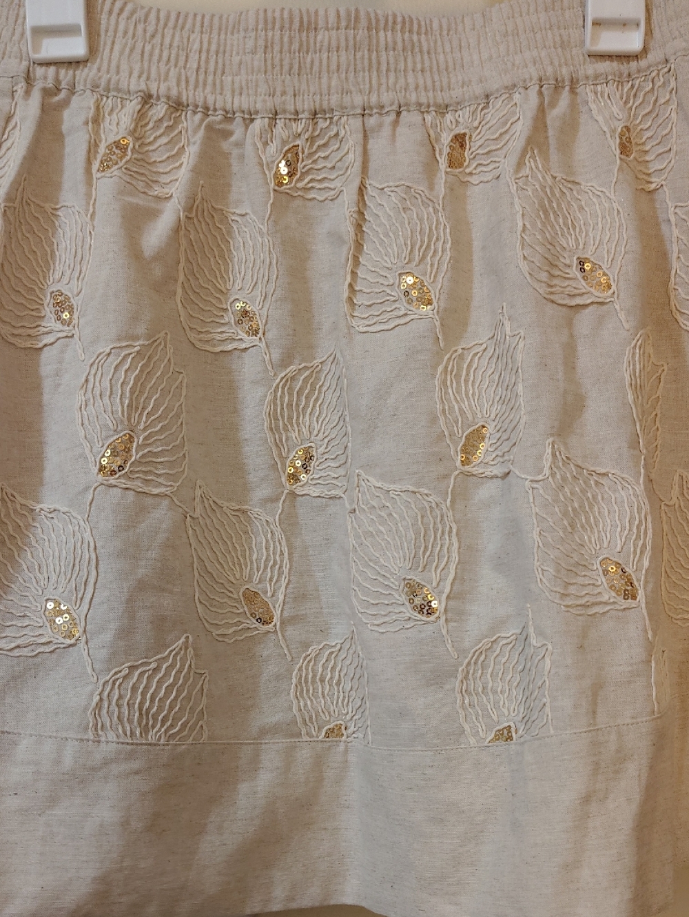 Ciebon Elmira Sequin Linen & Cotton Miniskirt. Size L - Picture 3 of 11